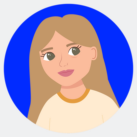  Illustrated headshot of a pre-teen girl with light skin and long light brown hair wearing a cream shirt.