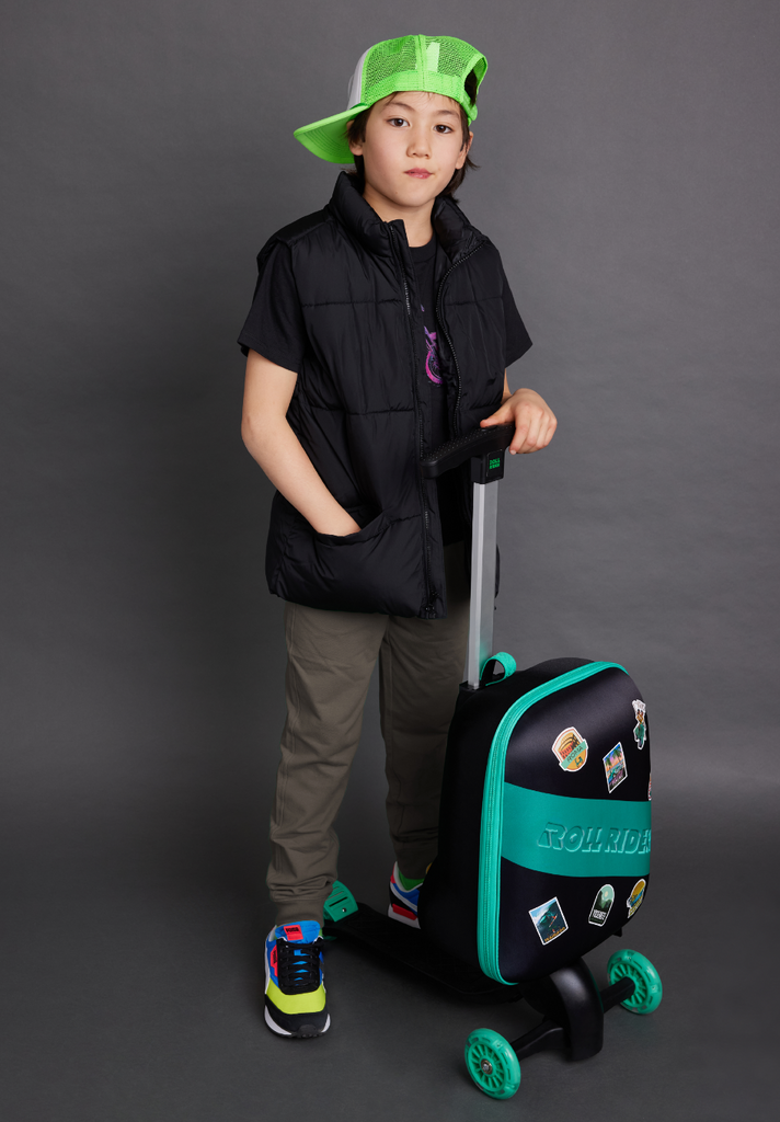 Pre Order Turbo Green Kids Scooter Suitcase ROLL RIDER