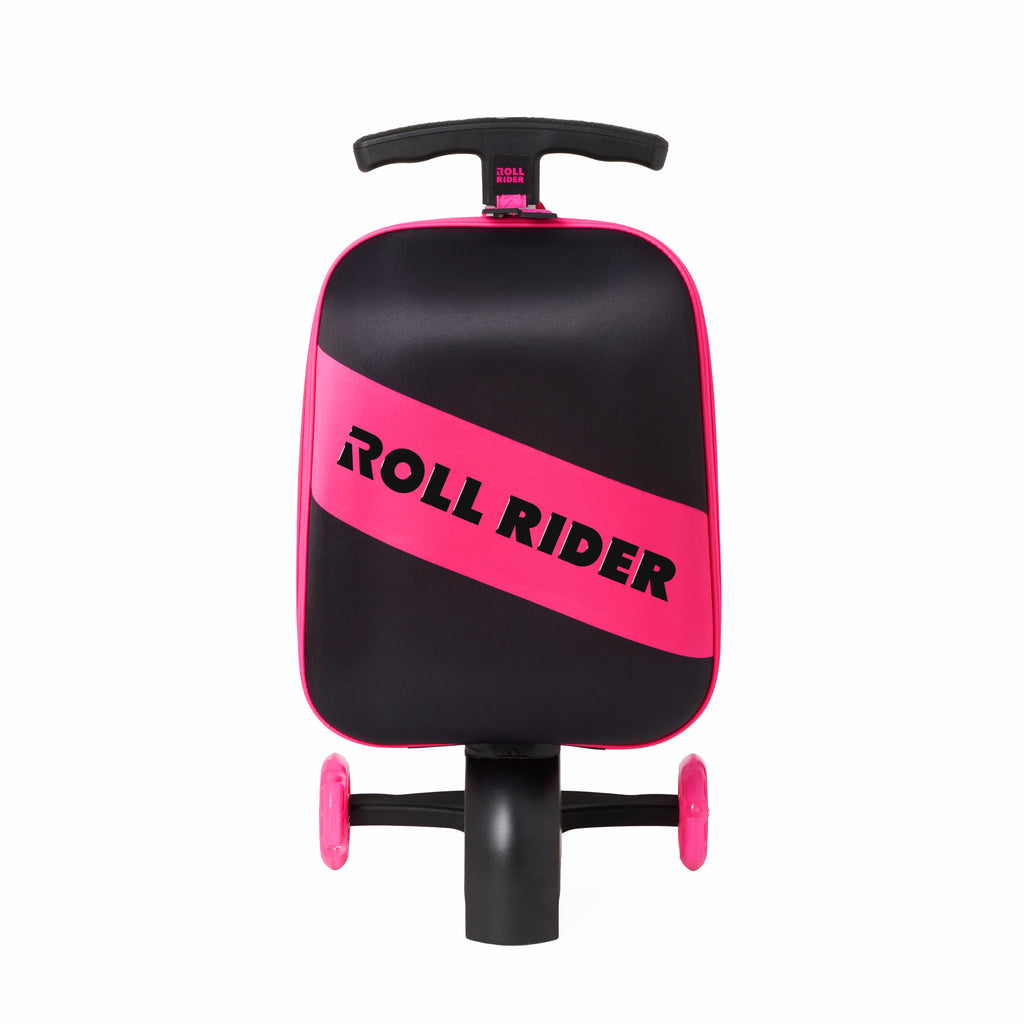 Pink Kids Scooter Suitcase ROLL RIDER - Main Image