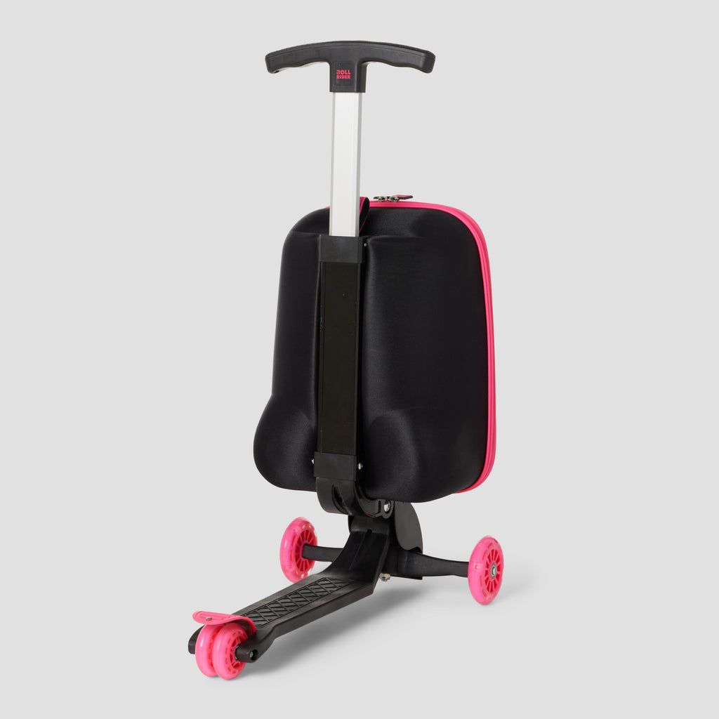 Lightning Pink Kids Scooter Suitcase | ROLL RIDER